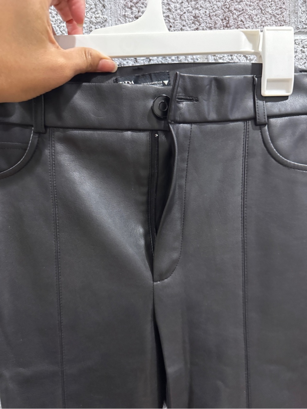 Zara Leather Pants High Rise - Picture 4 of 7